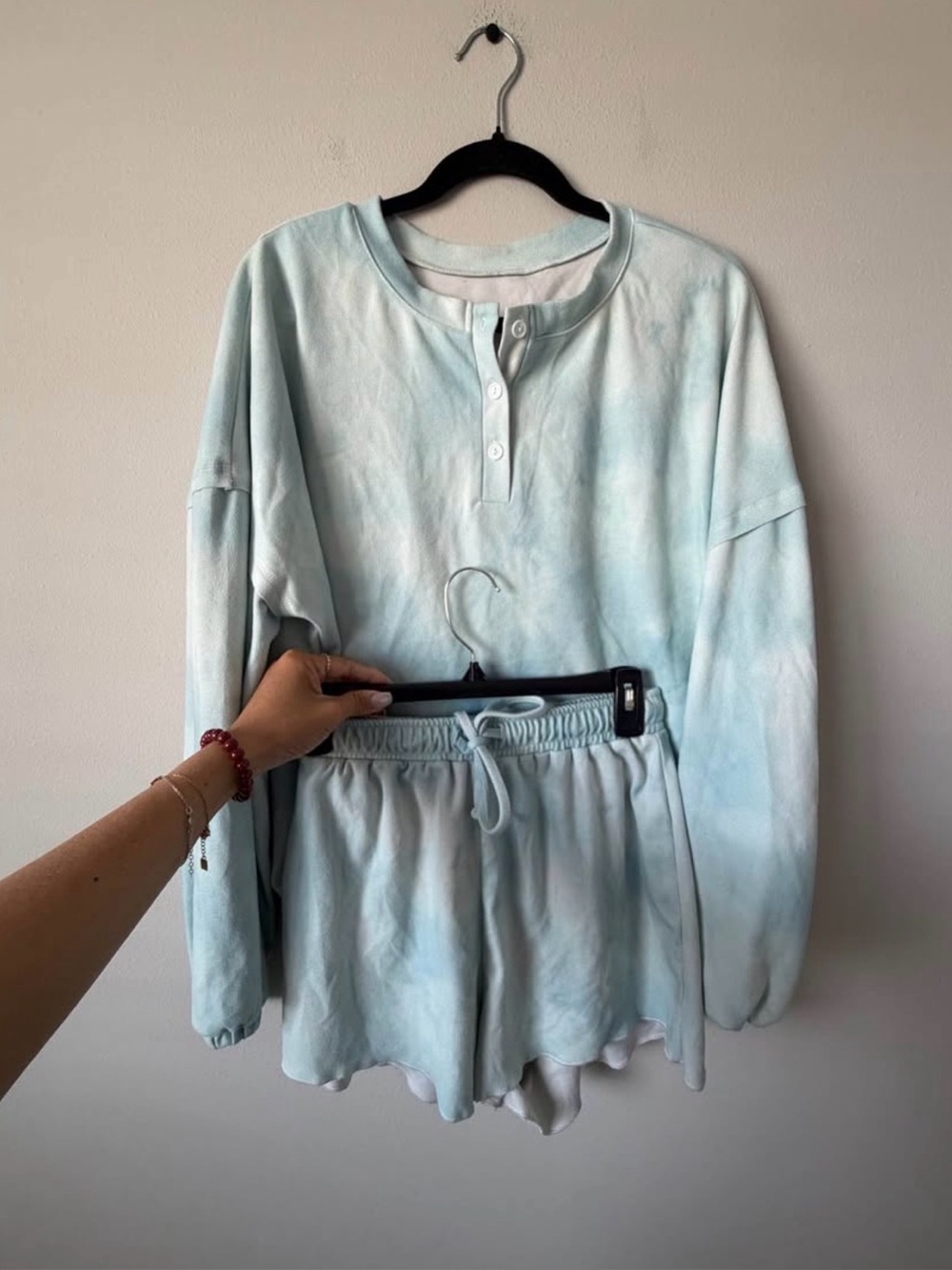 Light Blue Tie-Dye Pajama Set